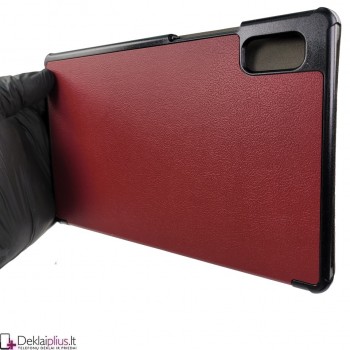 Dirbtinės odos atverčiamas dėklas - bordo spalvos Lenovo Tab M9 9.0 